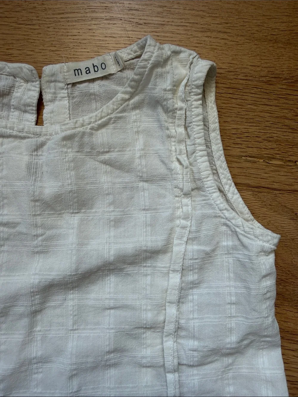 Mabo Creamy White Textured 100% Cotton Sleeveless Tank Top Girls sz 10/11